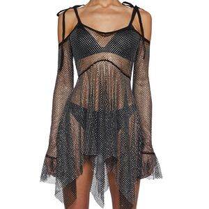 DOLLS KILL NWT Club Exx rhinestone dress